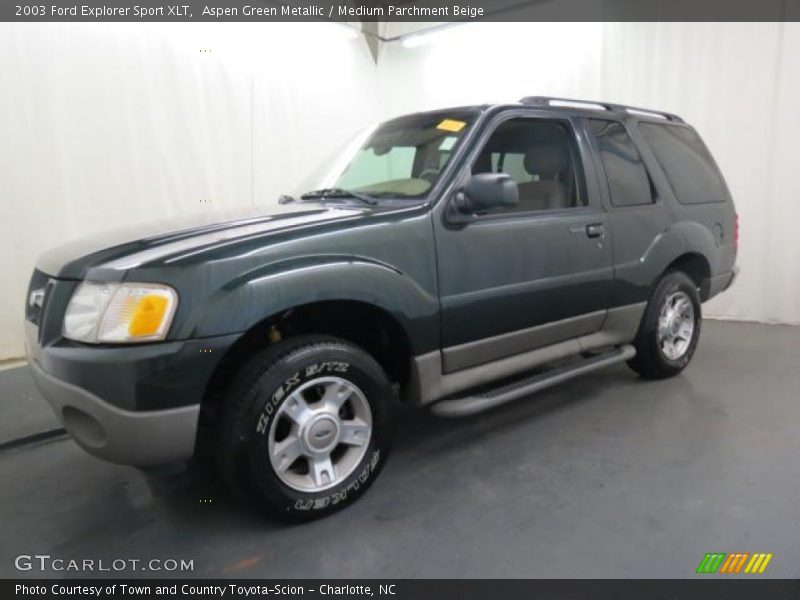 Aspen Green Metallic / Medium Parchment Beige 2003 Ford Explorer Sport XLT