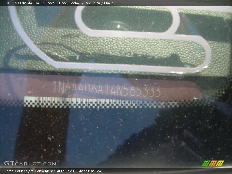Velocity Red Mica / Black 2010 Mazda MAZDA3 s Sport 5 Door