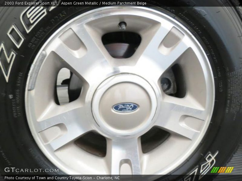 Aspen Green Metallic / Medium Parchment Beige 2003 Ford Explorer Sport XLT