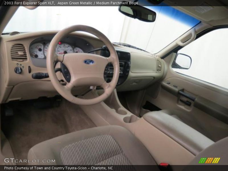 Aspen Green Metallic / Medium Parchment Beige 2003 Ford Explorer Sport XLT