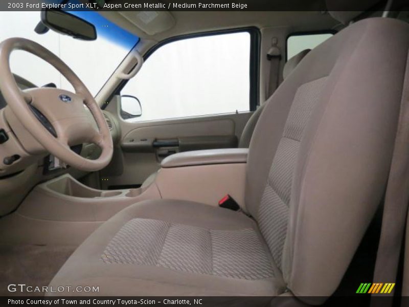 Aspen Green Metallic / Medium Parchment Beige 2003 Ford Explorer Sport XLT