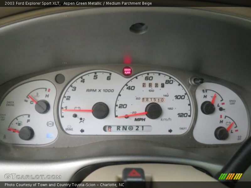 Aspen Green Metallic / Medium Parchment Beige 2003 Ford Explorer Sport XLT