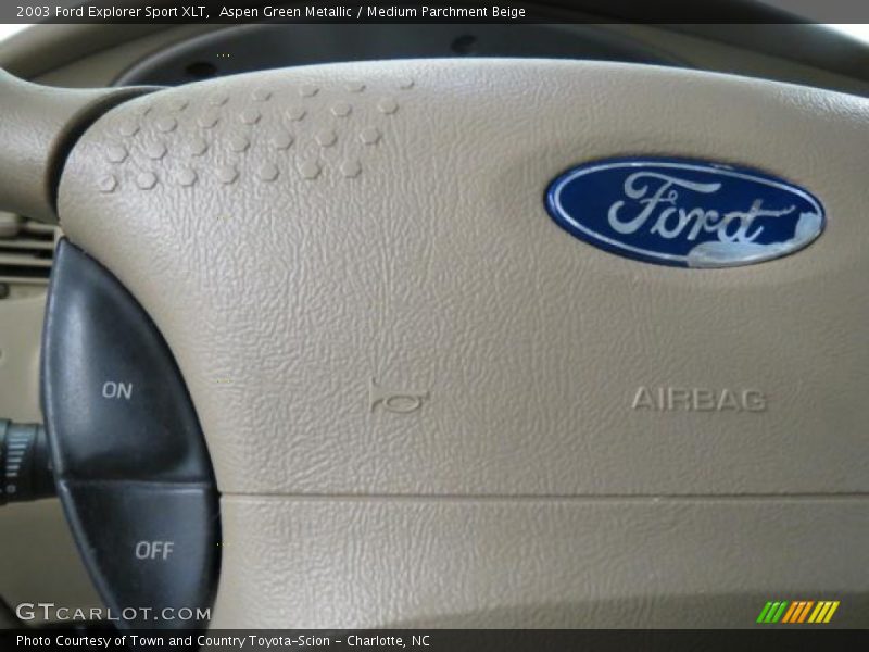 Aspen Green Metallic / Medium Parchment Beige 2003 Ford Explorer Sport XLT