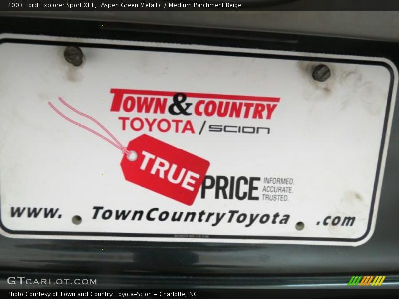 Aspen Green Metallic / Medium Parchment Beige 2003 Ford Explorer Sport XLT