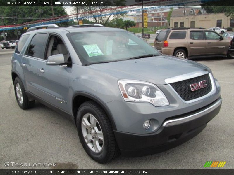 Blue Gold Metallic / Titanium 2007 GMC Acadia SLT AWD