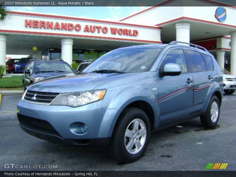 Aqua Metallic / Black 2007 Mitsubishi Outlander LS