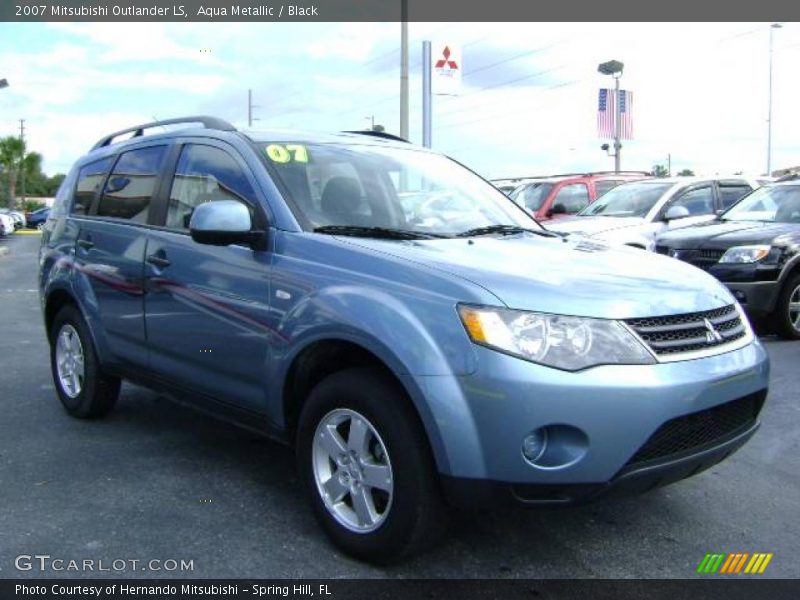 Aqua Metallic / Black 2007 Mitsubishi Outlander LS