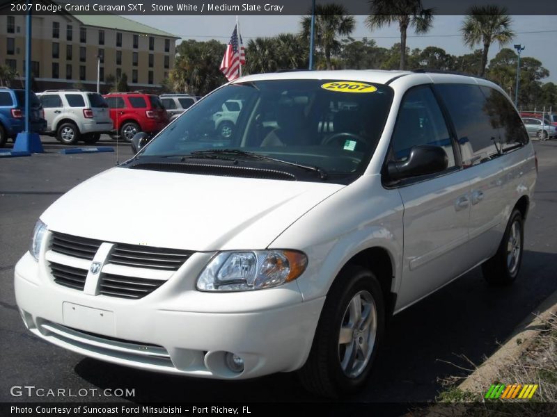 Stone White / Medium Slate Gray 2007 Dodge Grand Caravan SXT