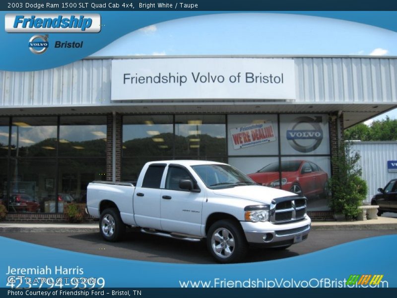 Bright White / Taupe 2003 Dodge Ram 1500 SLT Quad Cab 4x4