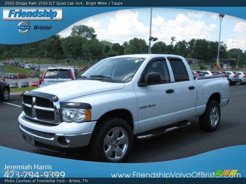 Bright White / Taupe 2003 Dodge Ram 1500 SLT Quad Cab 4x4