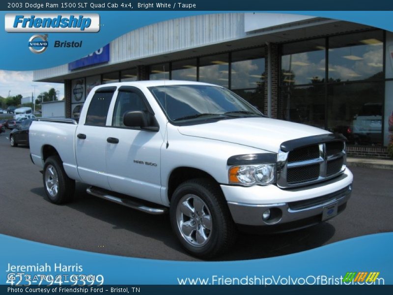 Bright White / Taupe 2003 Dodge Ram 1500 SLT Quad Cab 4x4