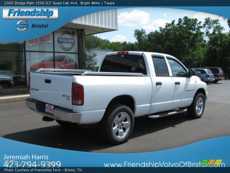 Bright White / Taupe 2003 Dodge Ram 1500 SLT Quad Cab 4x4