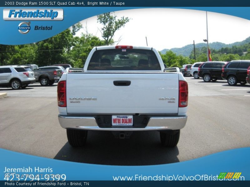 Bright White / Taupe 2003 Dodge Ram 1500 SLT Quad Cab 4x4