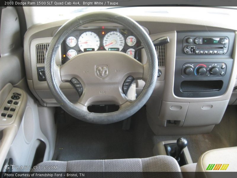 Bright White / Taupe 2003 Dodge Ram 1500 SLT Quad Cab 4x4