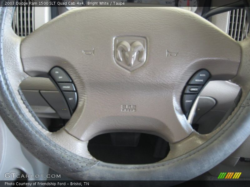 Bright White / Taupe 2003 Dodge Ram 1500 SLT Quad Cab 4x4