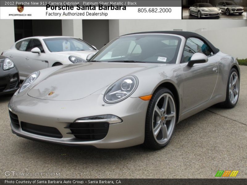 Platinum Silver Metallic / Black 2012 Porsche New 911 Carrera Cabriolet