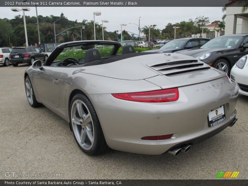 Platinum Silver Metallic / Black 2012 Porsche New 911 Carrera Cabriolet