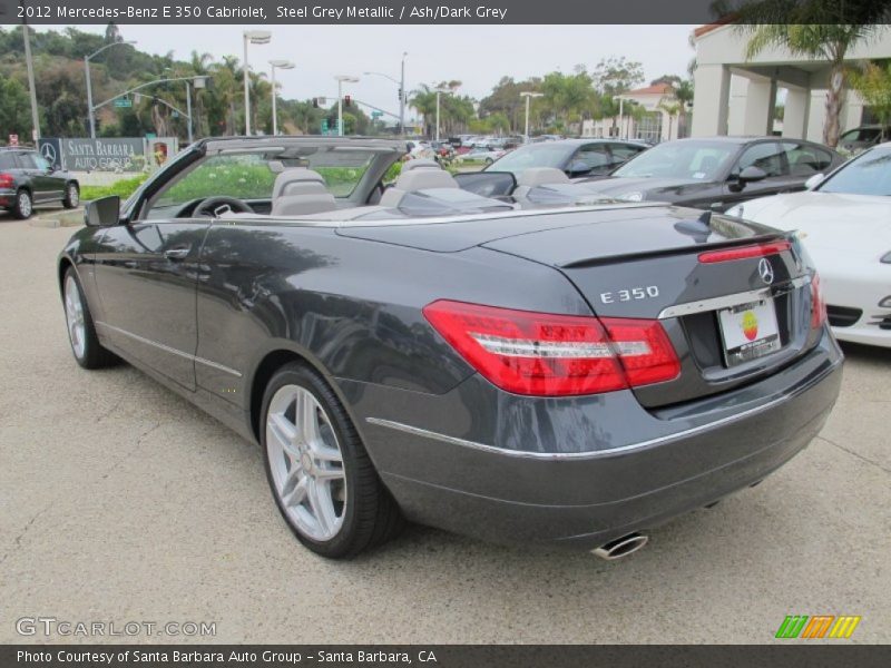 Steel Grey Metallic / Ash/Dark Grey 2012 Mercedes-Benz E 350 Cabriolet
