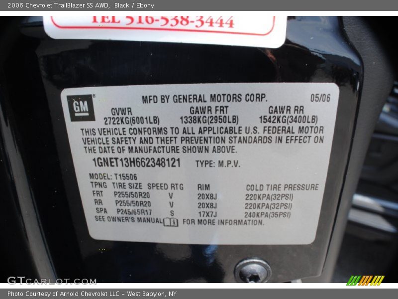 Black / Ebony 2006 Chevrolet TrailBlazer SS AWD