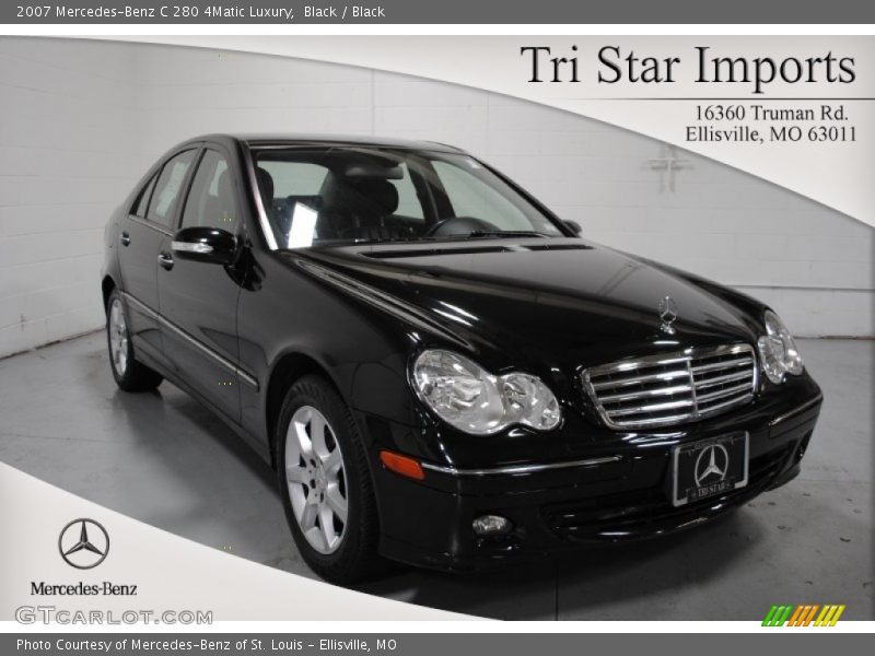 Black / Black 2007 Mercedes-Benz C 280 4Matic Luxury