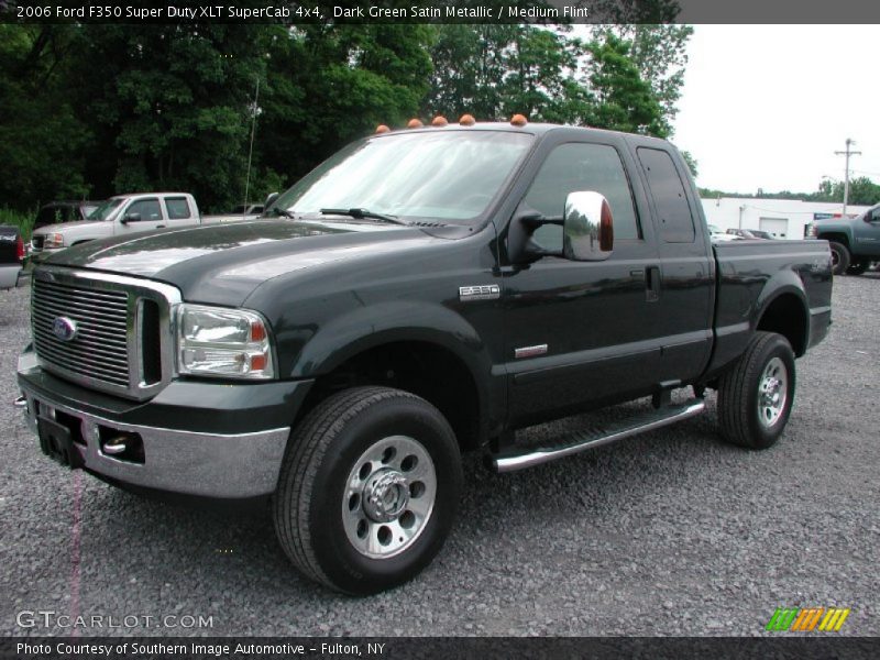 Dark Green Satin Metallic / Medium Flint 2006 Ford F350 Super Duty XLT SuperCab 4x4