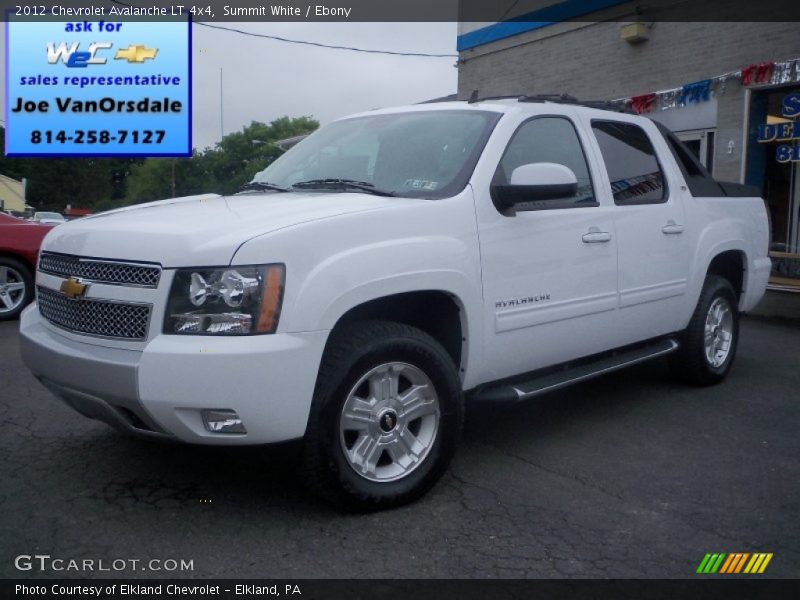 Summit White / Ebony 2012 Chevrolet Avalanche LT 4x4