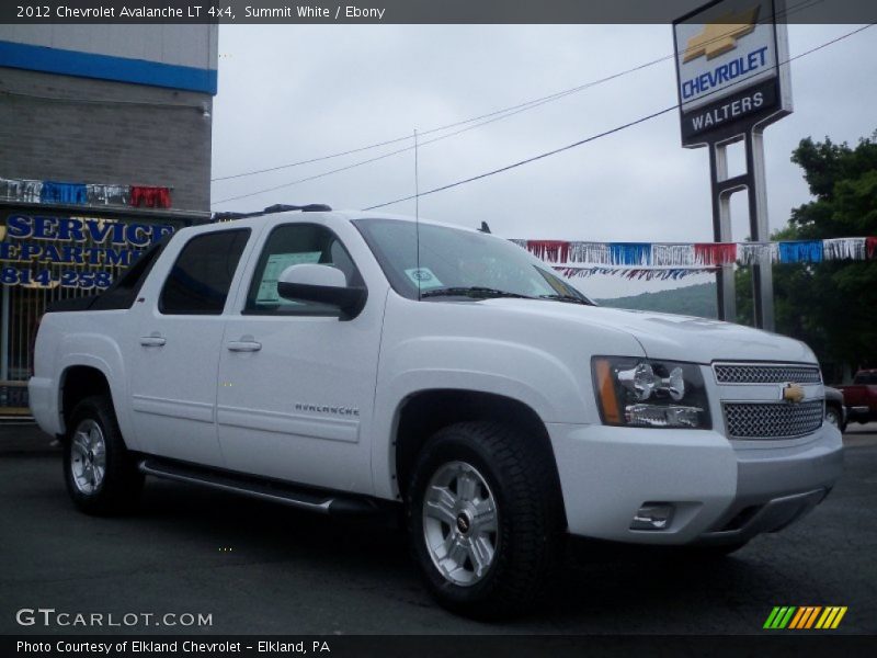 Summit White / Ebony 2012 Chevrolet Avalanche LT 4x4