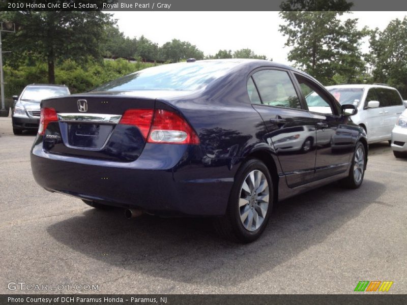 Royal Blue Pearl / Gray 2010 Honda Civic EX-L Sedan