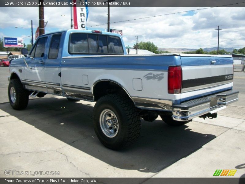 Portofino Blue Metallic / Blue 1996 Ford F250 XLT Extended Cab 4x4