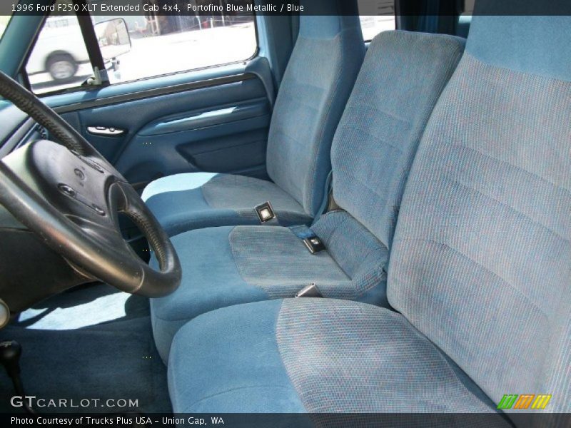Portofino Blue Metallic / Blue 1996 Ford F250 XLT Extended Cab 4x4