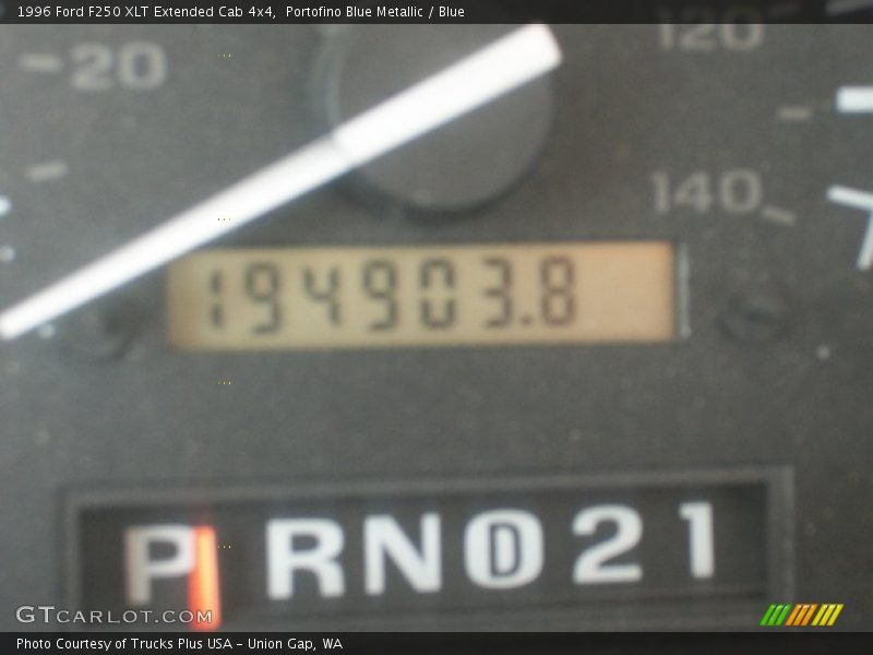 Portofino Blue Metallic / Blue 1996 Ford F250 XLT Extended Cab 4x4