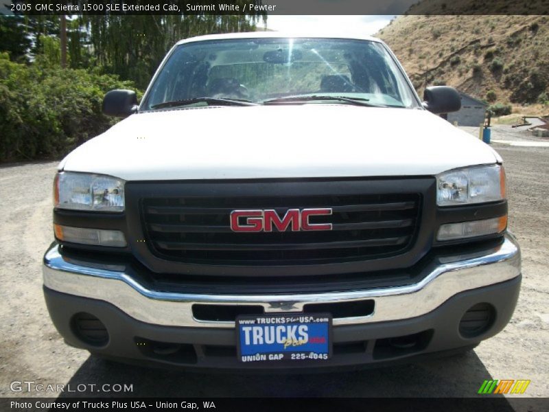 Summit White / Pewter 2005 GMC Sierra 1500 SLE Extended Cab