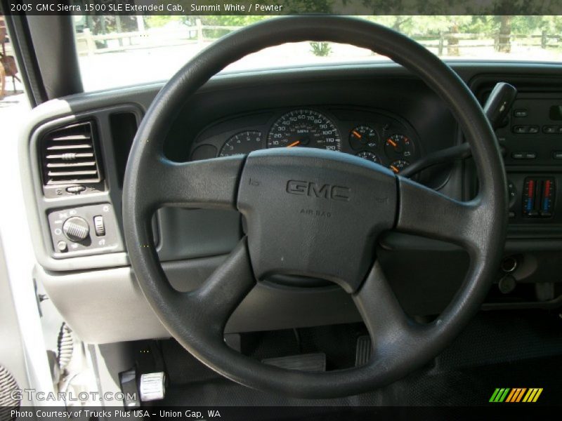 Summit White / Pewter 2005 GMC Sierra 1500 SLE Extended Cab