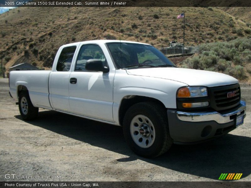 Summit White / Pewter 2005 GMC Sierra 1500 SLE Extended Cab