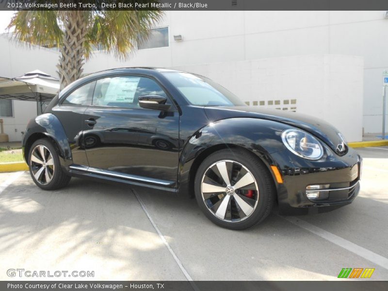 Deep Black Pearl Metallic / Black/Blue 2012 Volkswagen Beetle Turbo