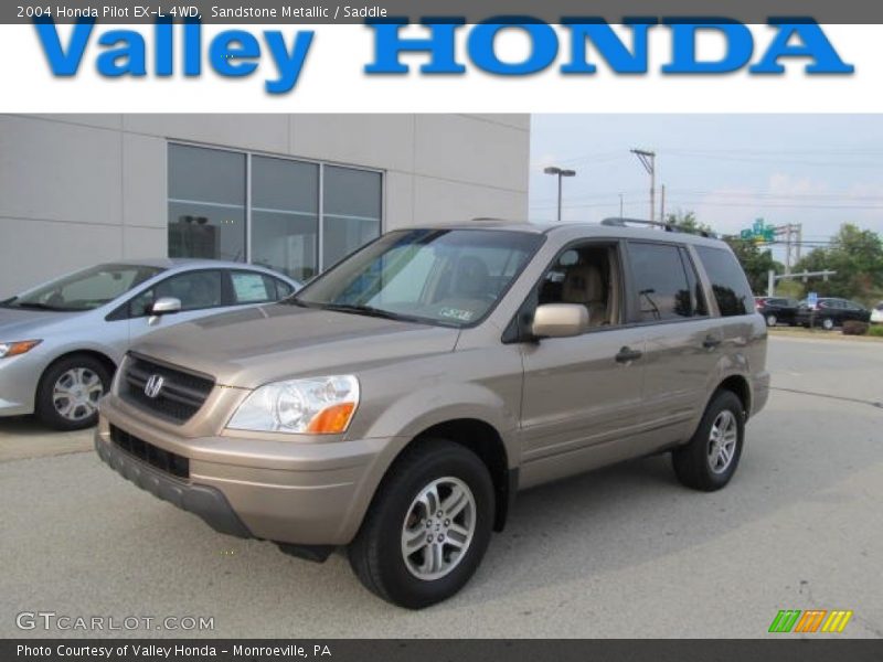Sandstone Metallic / Saddle 2004 Honda Pilot EX-L 4WD