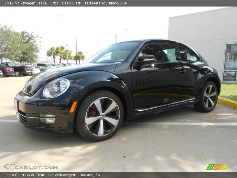 Deep Black Pearl Metallic / Black/Blue 2012 Volkswagen Beetle Turbo