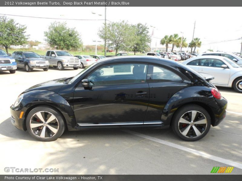 Deep Black Pearl Metallic / Black/Blue 2012 Volkswagen Beetle Turbo