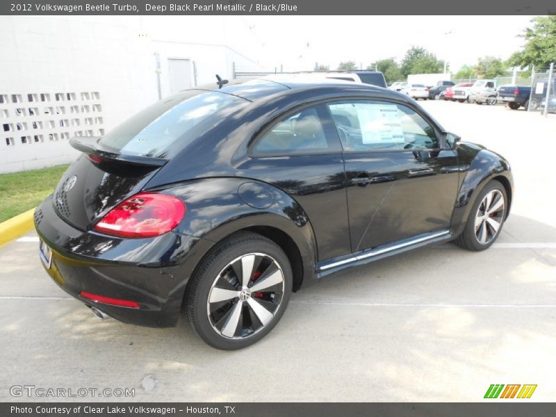 Deep Black Pearl Metallic / Black/Blue 2012 Volkswagen Beetle Turbo