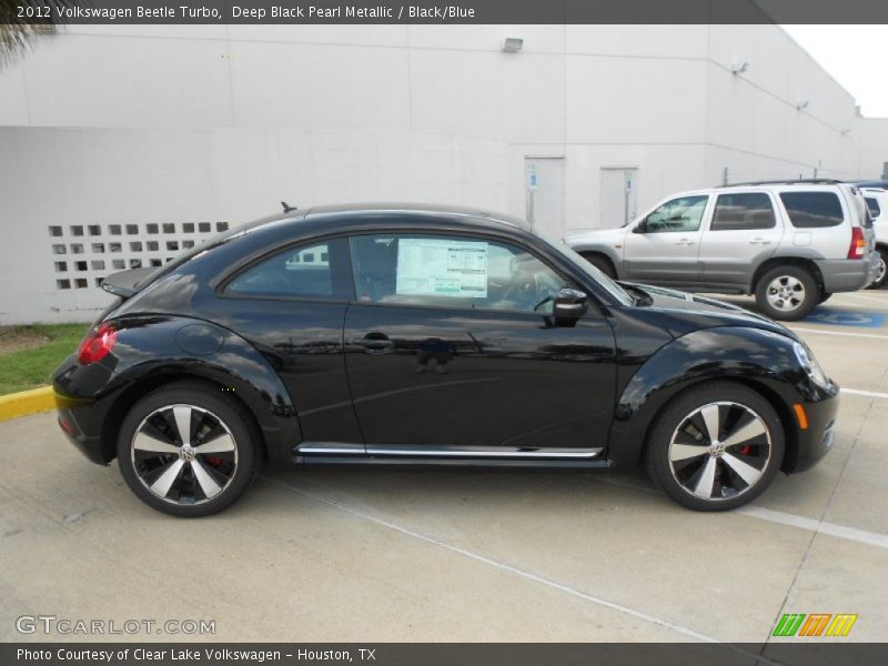 Deep Black Pearl Metallic / Black/Blue 2012 Volkswagen Beetle Turbo