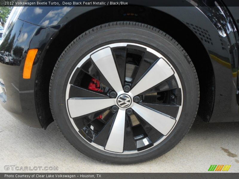 Deep Black Pearl Metallic / Black/Blue 2012 Volkswagen Beetle Turbo