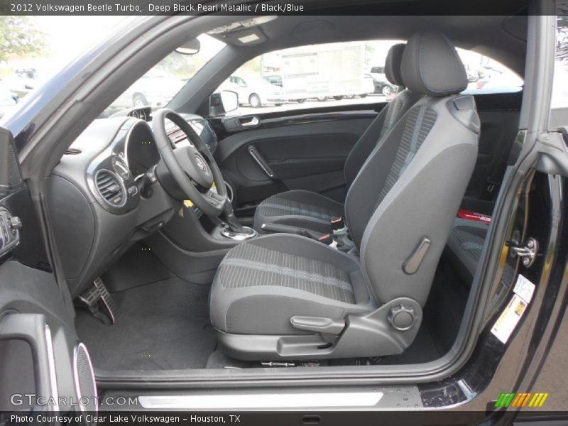 Deep Black Pearl Metallic / Black/Blue 2012 Volkswagen Beetle Turbo