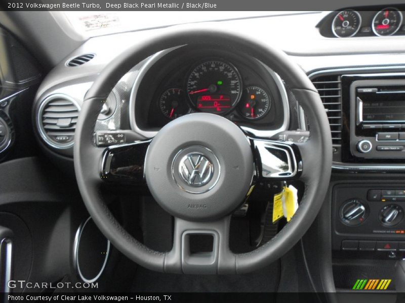 Deep Black Pearl Metallic / Black/Blue 2012 Volkswagen Beetle Turbo