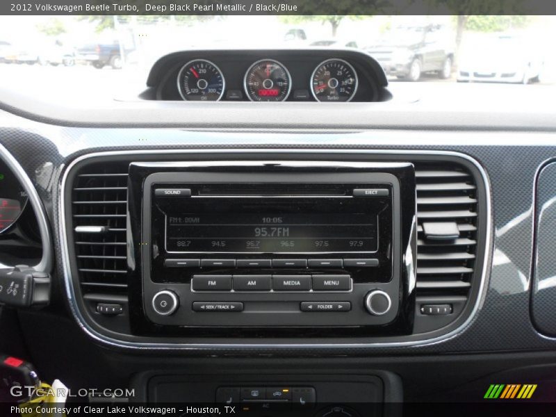 Deep Black Pearl Metallic / Black/Blue 2012 Volkswagen Beetle Turbo