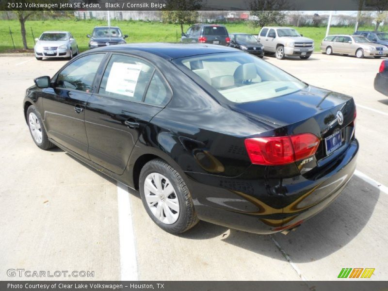 Black / Cornsilk Beige 2012 Volkswagen Jetta SE Sedan