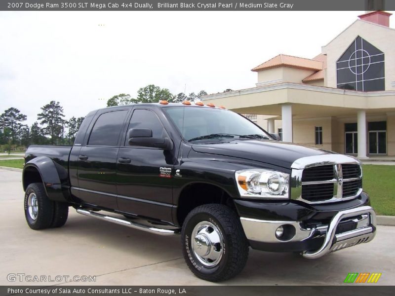 Brilliant Black Crystal Pearl / Medium Slate Gray 2007 Dodge Ram 3500 SLT Mega Cab 4x4 Dually