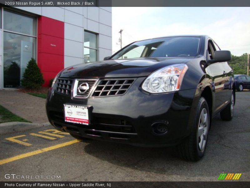 Wicked Black / Black 2009 Nissan Rogue S AWD