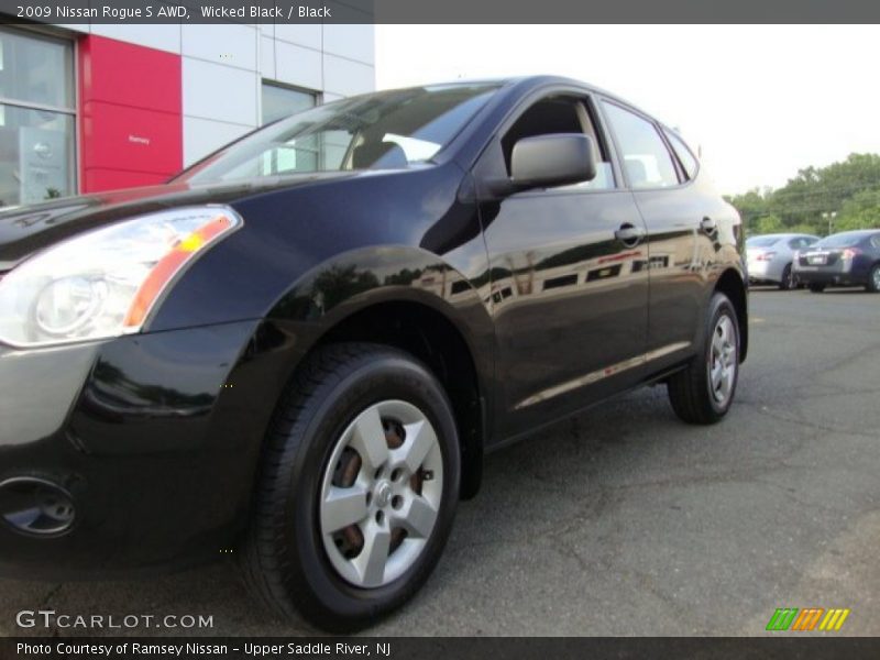 Wicked Black / Black 2009 Nissan Rogue S AWD