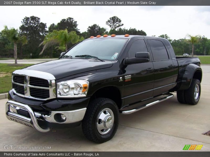 Brilliant Black Crystal Pearl / Medium Slate Gray 2007 Dodge Ram 3500 SLT Mega Cab 4x4 Dually