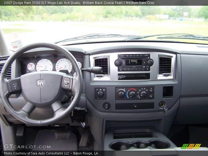 Brilliant Black Crystal Pearl / Medium Slate Gray 2007 Dodge Ram 3500 SLT Mega Cab 4x4 Dually